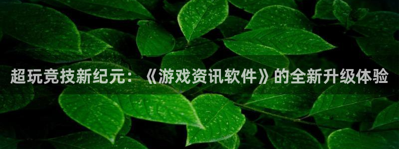蓝冠招商首页官网：超玩竞技新纪元：《游戏资讯软件》的全新升级